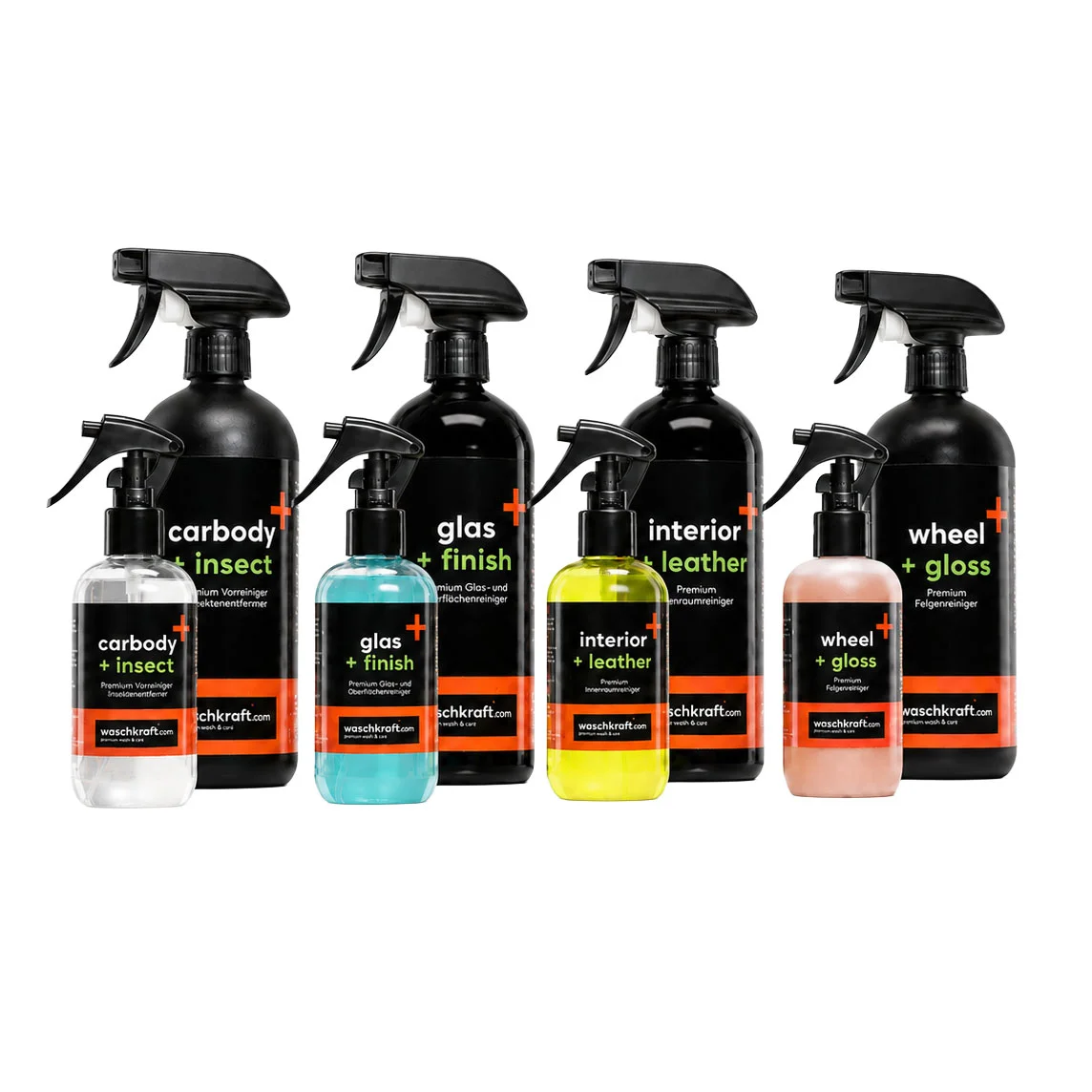 waschkraft+® CarCare Collection Set Set (4 × 200 ml) Sprühflasche
